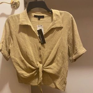 Herinbe Tu shirt cropped button up tied